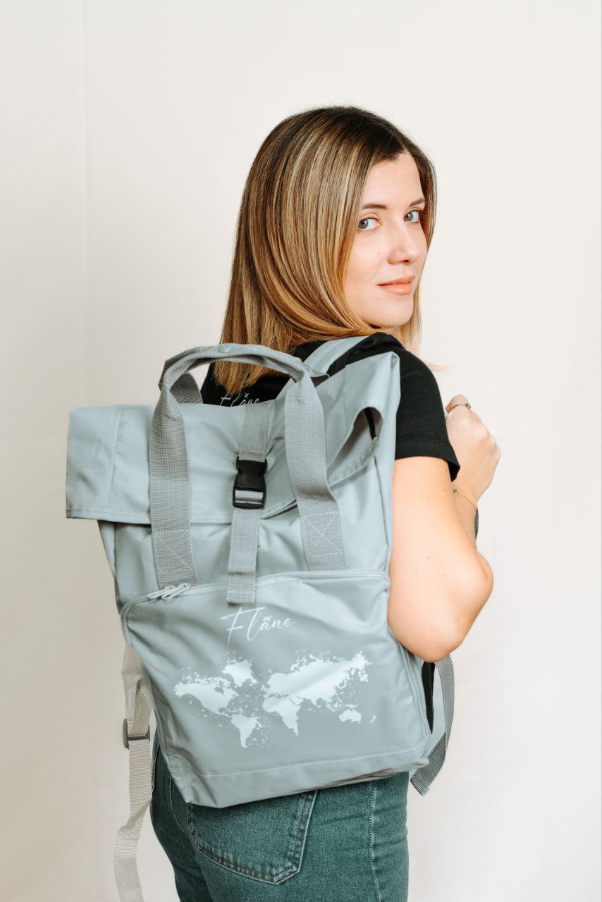 Zaino con chiusura roll-top Light Grey