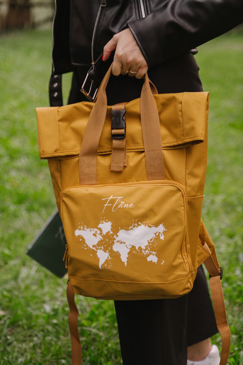 Zaino con chiusura roll-top Mustard